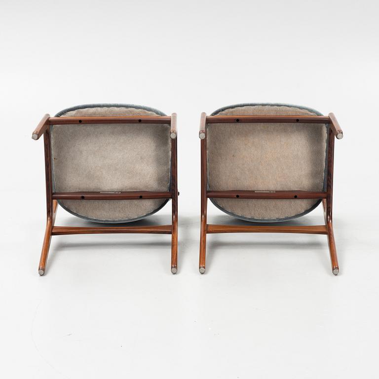 Erik Buch, a pair of model 49 rosewood chairs, Odense möbelsnickeri, Denmark, 1950's/60's.