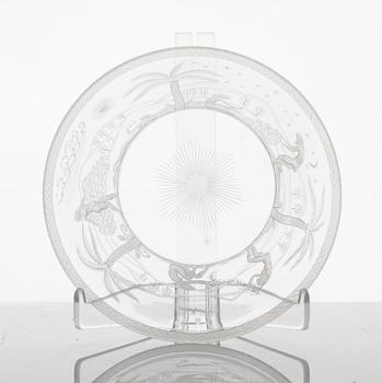 Edward Hald, graverad skål, Orrefors 1926.