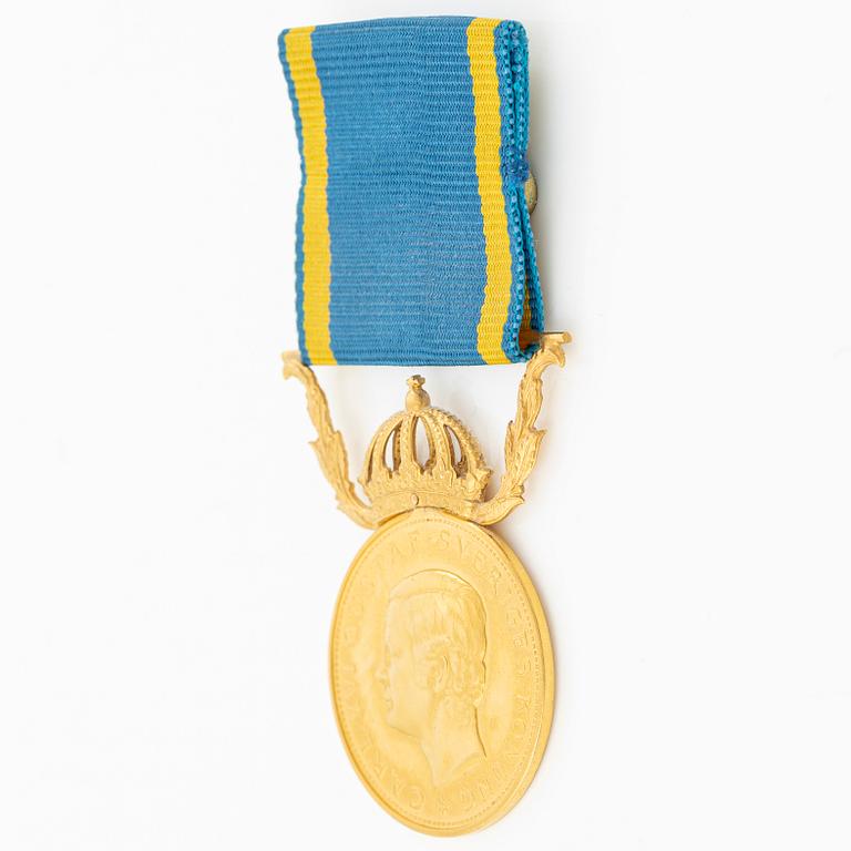 Medalj, Svergie, Carl XVI Gustav, guld, 18 K, 1989.