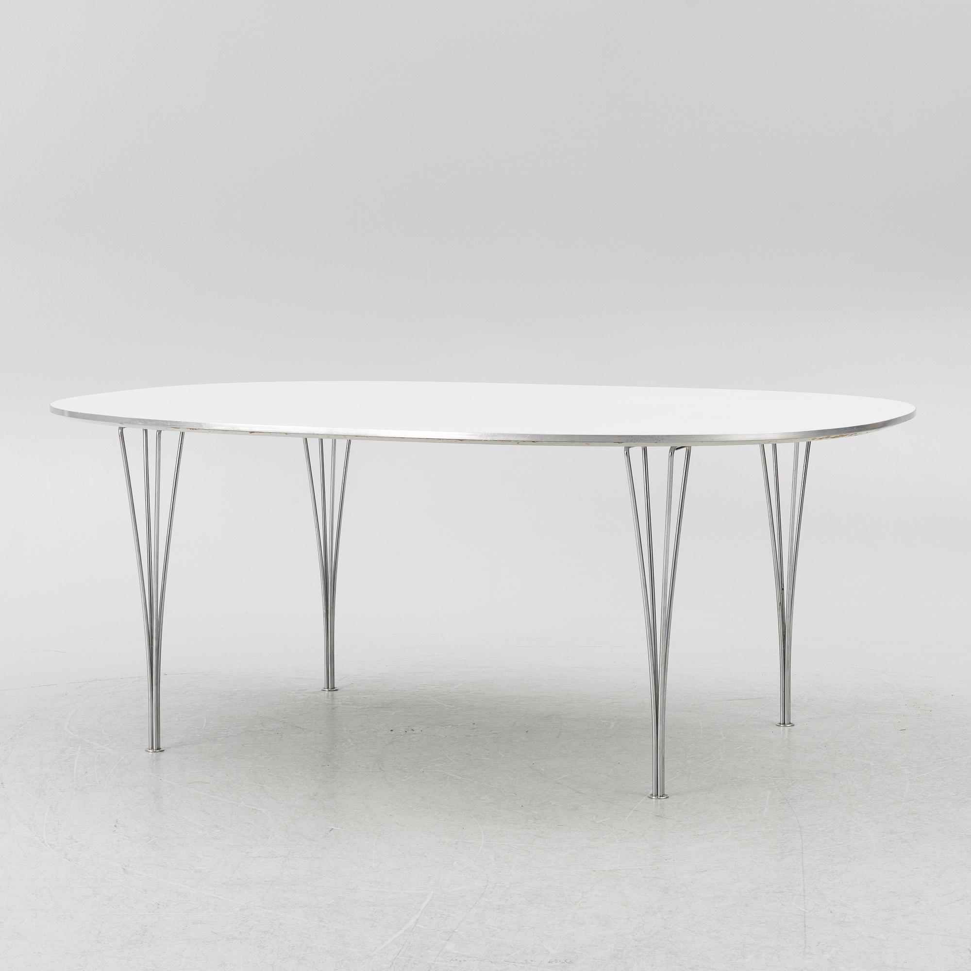 Bruno Mathsson, & Piet Hein, dining table, "Superellipse", Fritz Hansen, Denmark, 1987,