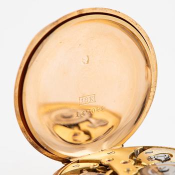 Pocket watch, 18K gold, 31 mm.