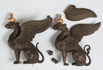 An Empire mirror with console table, attributed to N Frisk (Stockholm 1805-24).