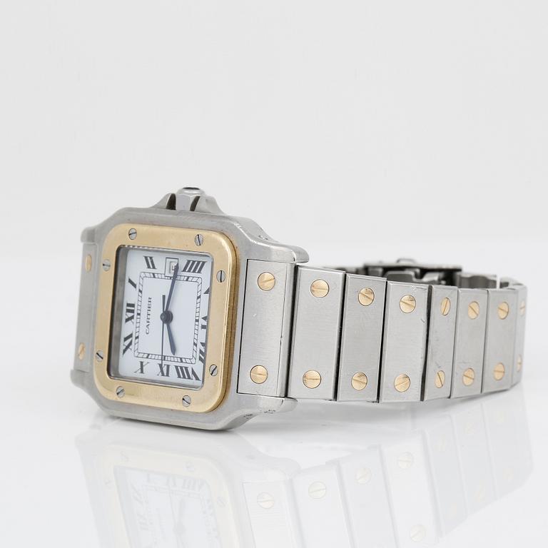 ARMBANDSUR, herr, Cartier, Santos, automatisk, stål och 18K guld.