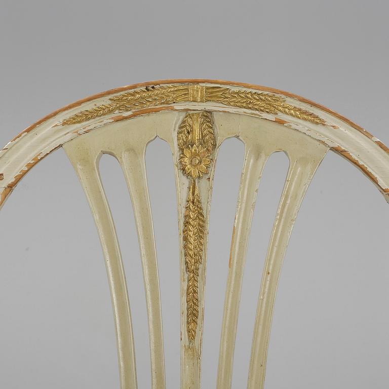 STOLAR, 4 st snarlika, Gustavianska, bl.a Johan Hammarström (mästare i Stockholm 1794-1812).