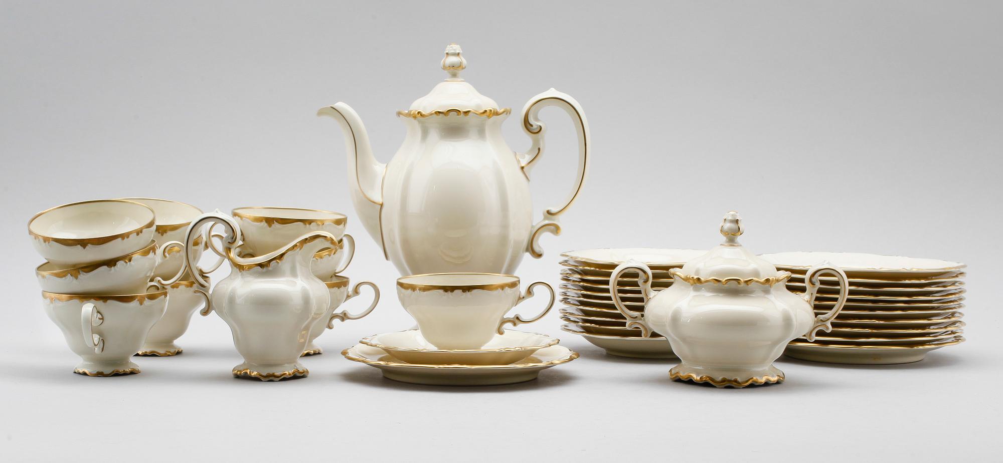 KAFFESERVIS, 24 delar, porslin, "Pompadour", Rosenthal.