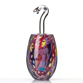 Ulrica Hydman-Vallien, a unique glass vase "Kabale", Pilchuck, USA 1986.