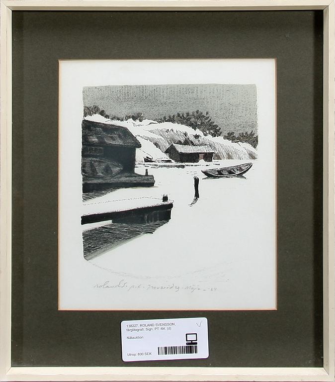 ROLAND SVENSSON, färglitografi. Sign, dat -64, PT.