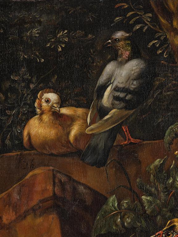 Melchior de Hondecoeter His art, Wild birds in a park landscape.