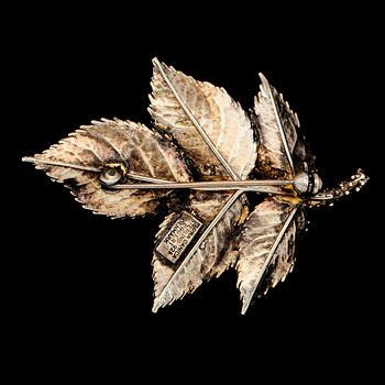 BROSCH, sterlingsilver, Flora Danica, Eggert, Danmark. Vikt ca 10 g.