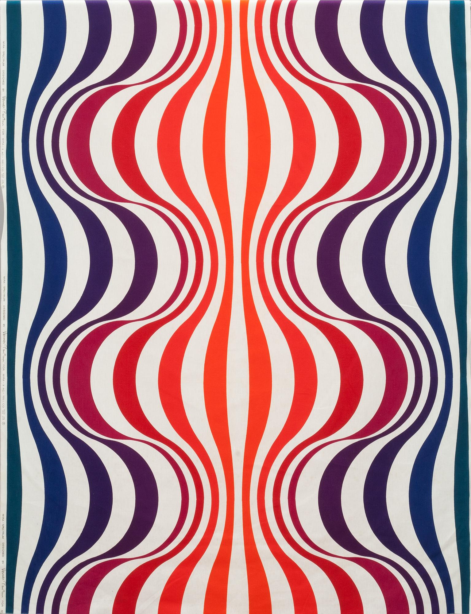 TEXTIL, bomull, Verner Panton för Mira-X. 1970-tal.