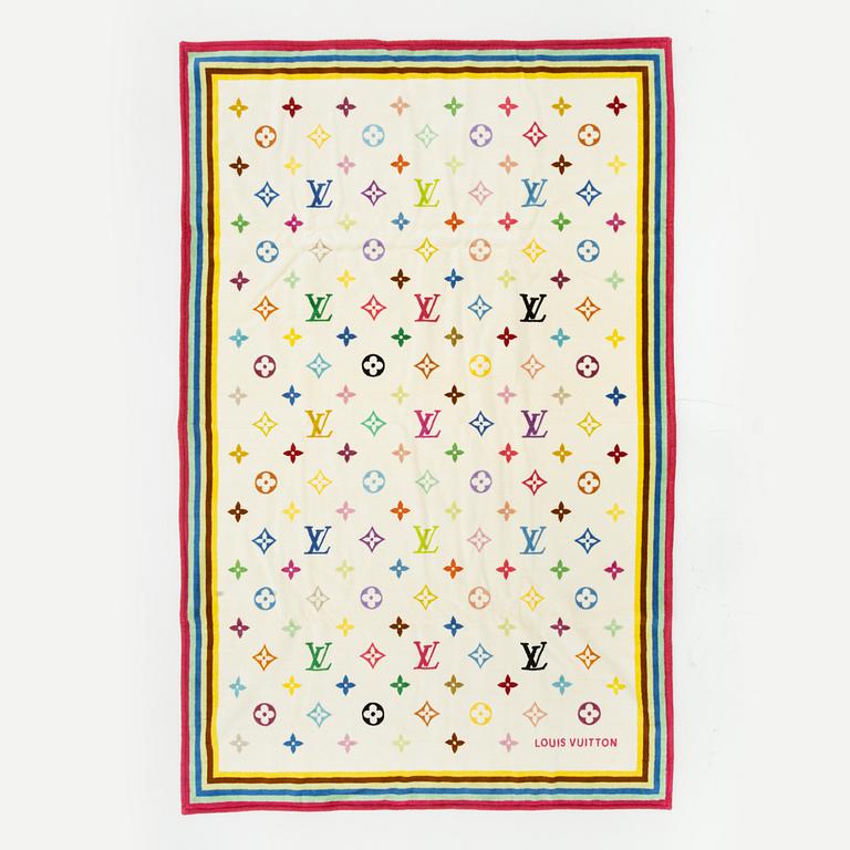 Louis Vuitton, A limited edition special order multicolor monogram beach towel with leather harness.