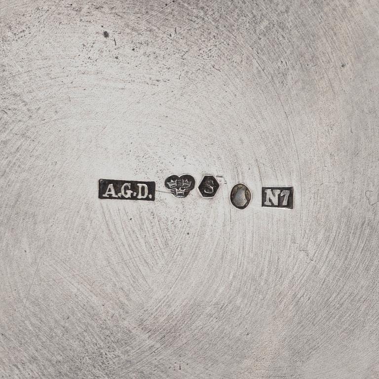 Kaffekanna och gräddkanna, silver, AG Dufva, Stockholm, 1915-1919.