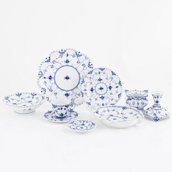 34 pieces of a porcelain "Musselmalet" full lace service, Royal Copenhagen, Denmark.