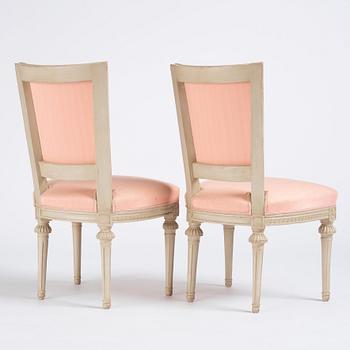 A pair of carved Gustavian chairs, late 18th century,