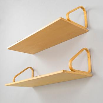 Alvar Aalto, two  late 20th century model 112A wall shelves, for Artek.