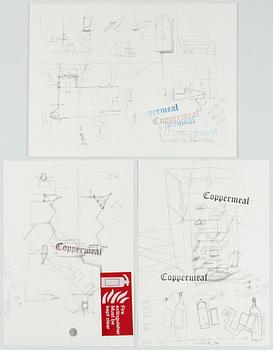 Paul McCarthy, "Coppermeal 1,2,3", 3 lithographs.