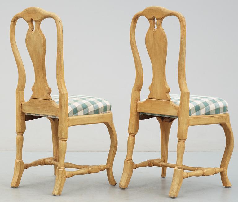 A pair of Swedish Rococo 18th century chairs.