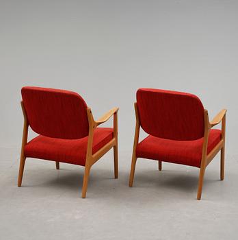 FÅTÖLJER, ett par, "Domus", Inge Andersson, Bröderna Andersson, Ekenäs, omkring 1960.