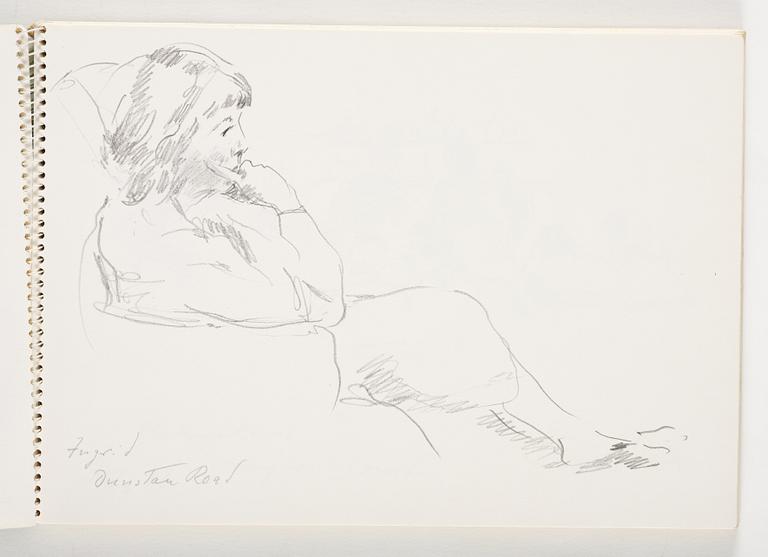 Lotte Laserstein, 3 skissblock med teckningar.