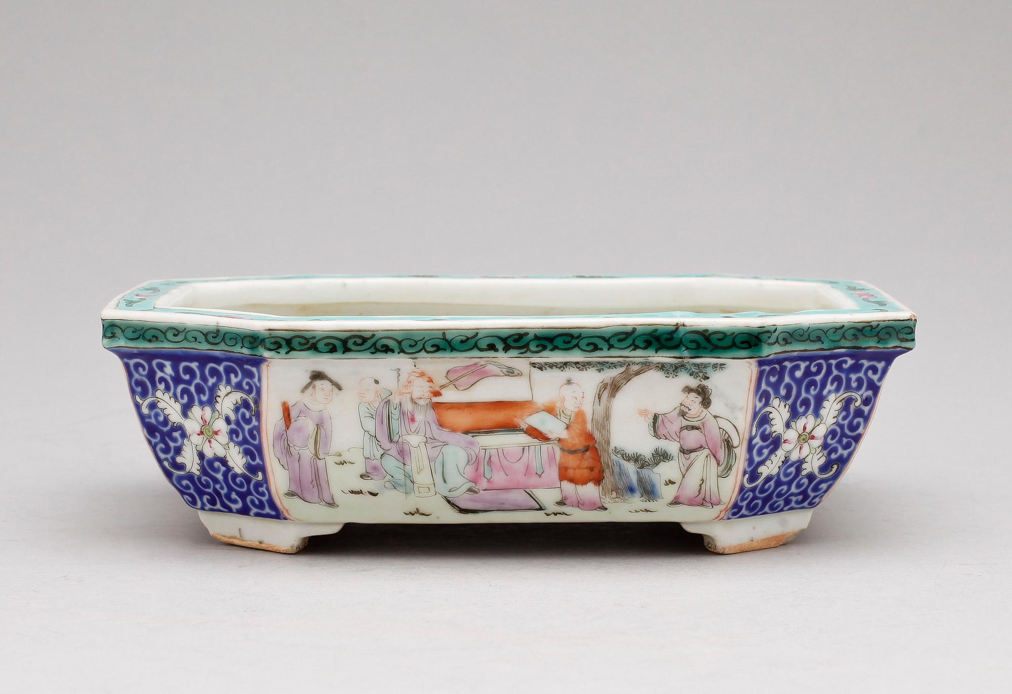 KAKTUSSKÅL, porslin, Kina sannolikt 1800-tal.