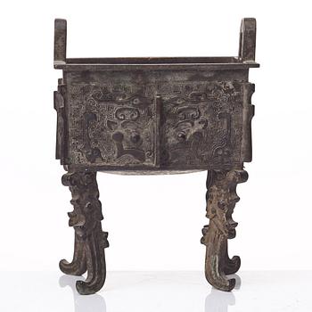 A bronze censer, Ming dynasty with mark.