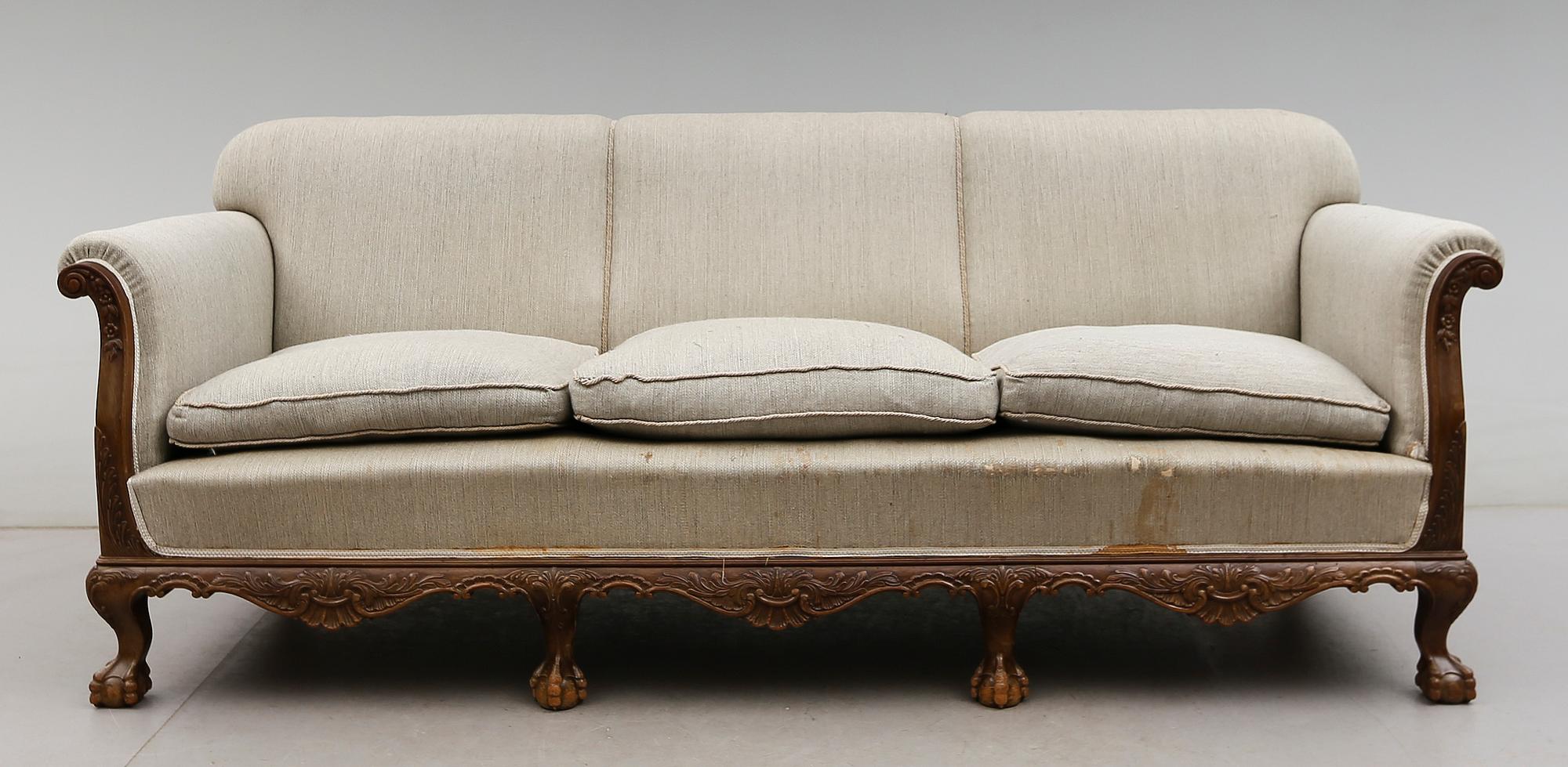 SOFFA, chippendalestil, 1900-talets första hälft.