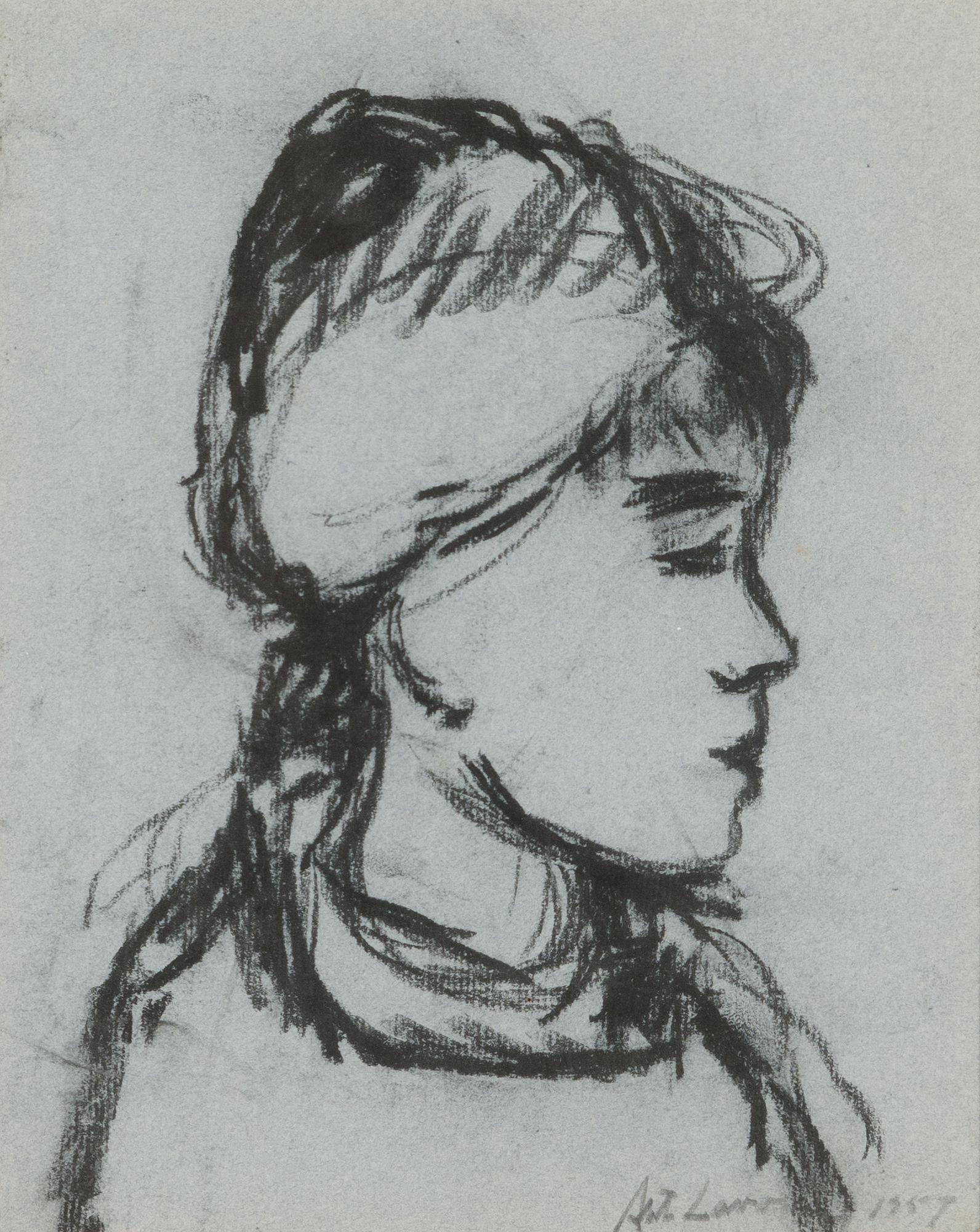 Ahti Lavonen, crayon, signed and dated 1957.