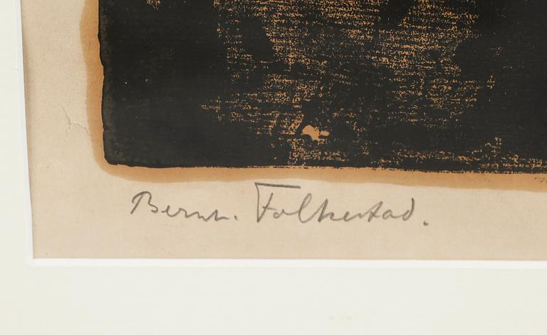 BERNHARD FOLKESTAD, träsnitt, signerad.