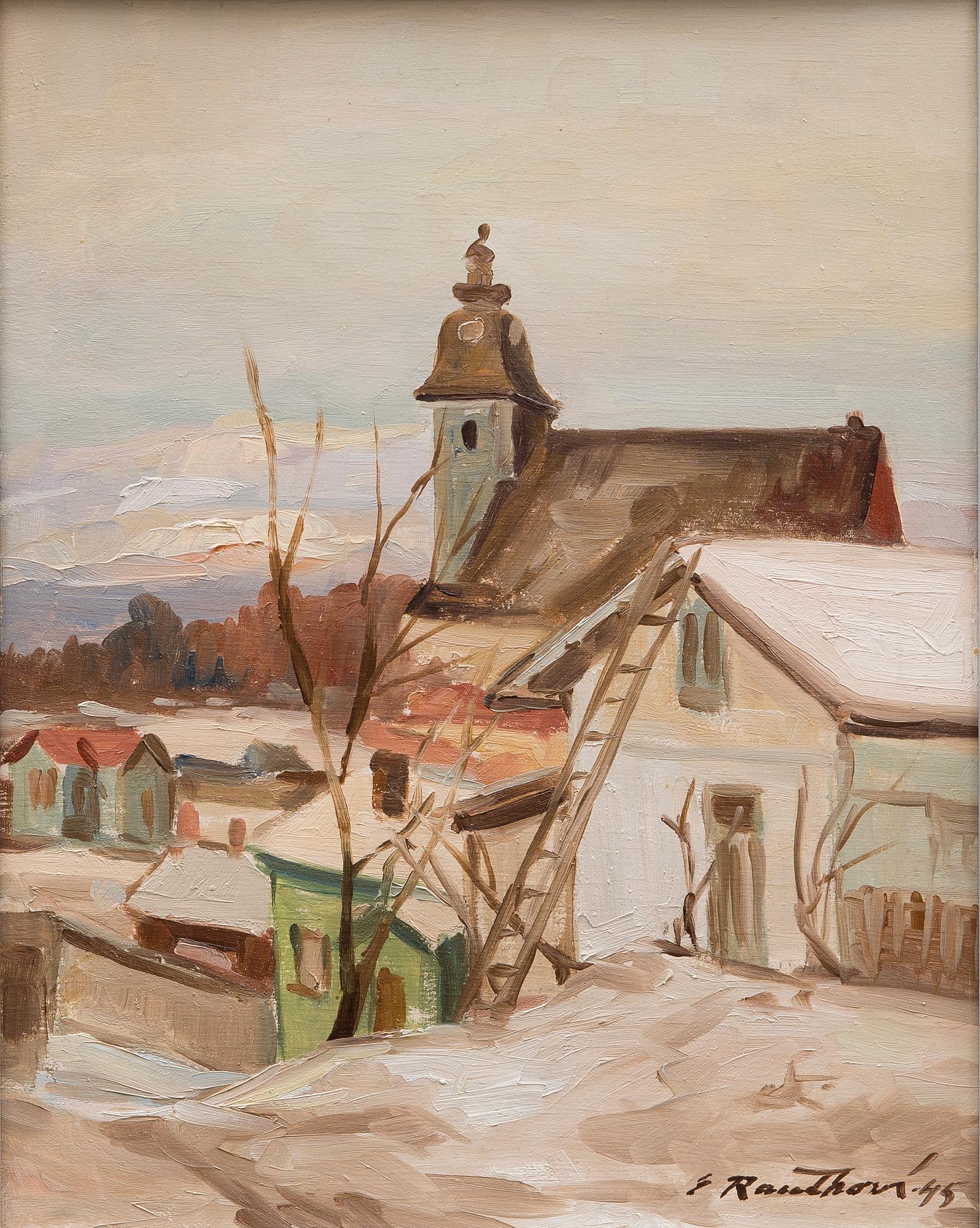 ERIK RAUTHOVI, öljy puulevylle, signeerattu ja päivätty -45.