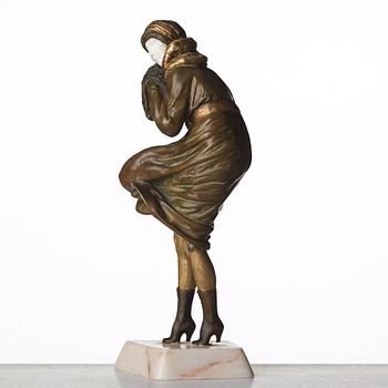 Demetre Chiparus, a patinated bronze and ivory figure "Th Squall", Paris, France 1920's.