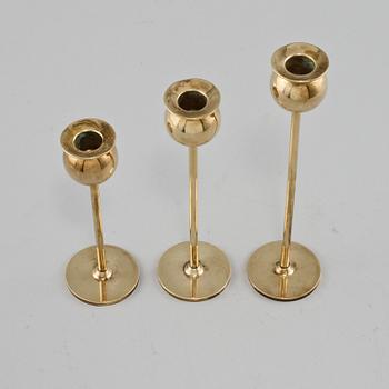 LJUSSTAKAR, 3 st, "Tulpan", Pierre Forsell, Skultuna, 1900-talets andra hälft.