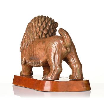 Gunnar Nylund, a unique sculpture of a lion, Rörstrand 1950s.