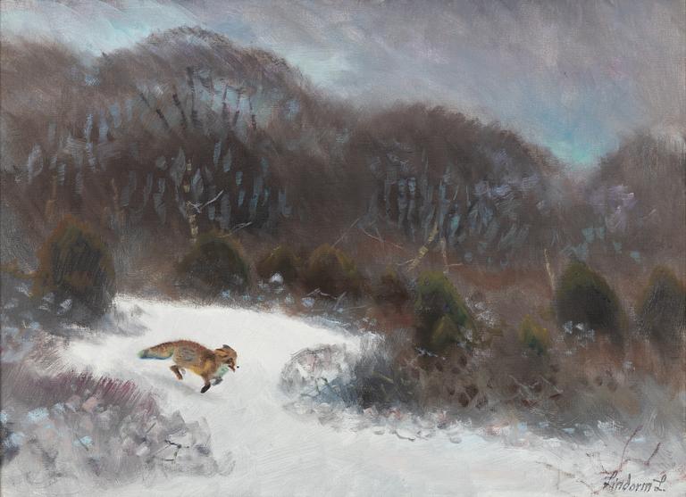 Lindorm Liljefors, Fox in Winter Landscape.