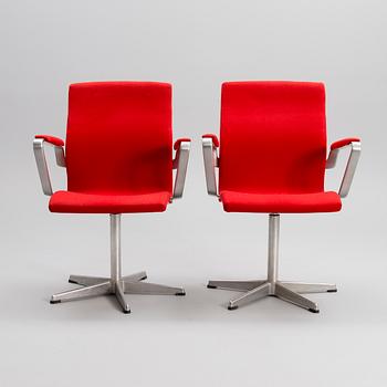 ARNE JACOBSEN, skrivbordsstolar, 4 st, "Oxford", Fritz Hansen Danmark 1986.