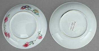 KOPPAR MED FAT, 2+2 st, porslin, Kina, 1700-tal.