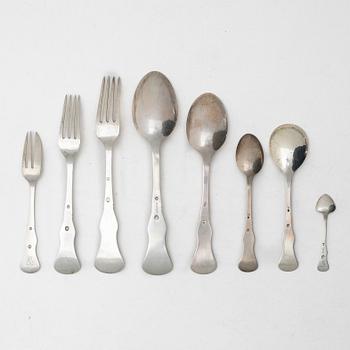Bestickuppsättning, 75 delar, silver, bl a CF Heise, Köpenhamn 1928.