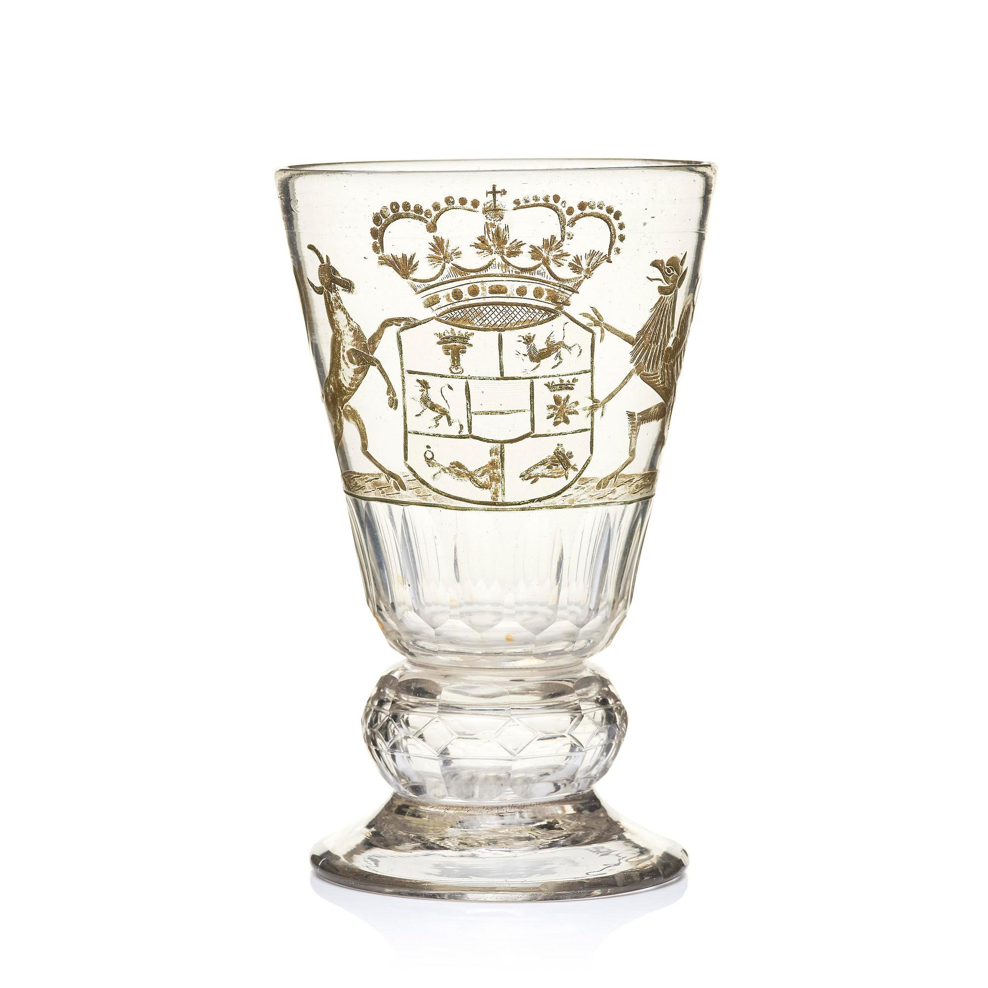 Bägarglas på fot, 1700-tal.