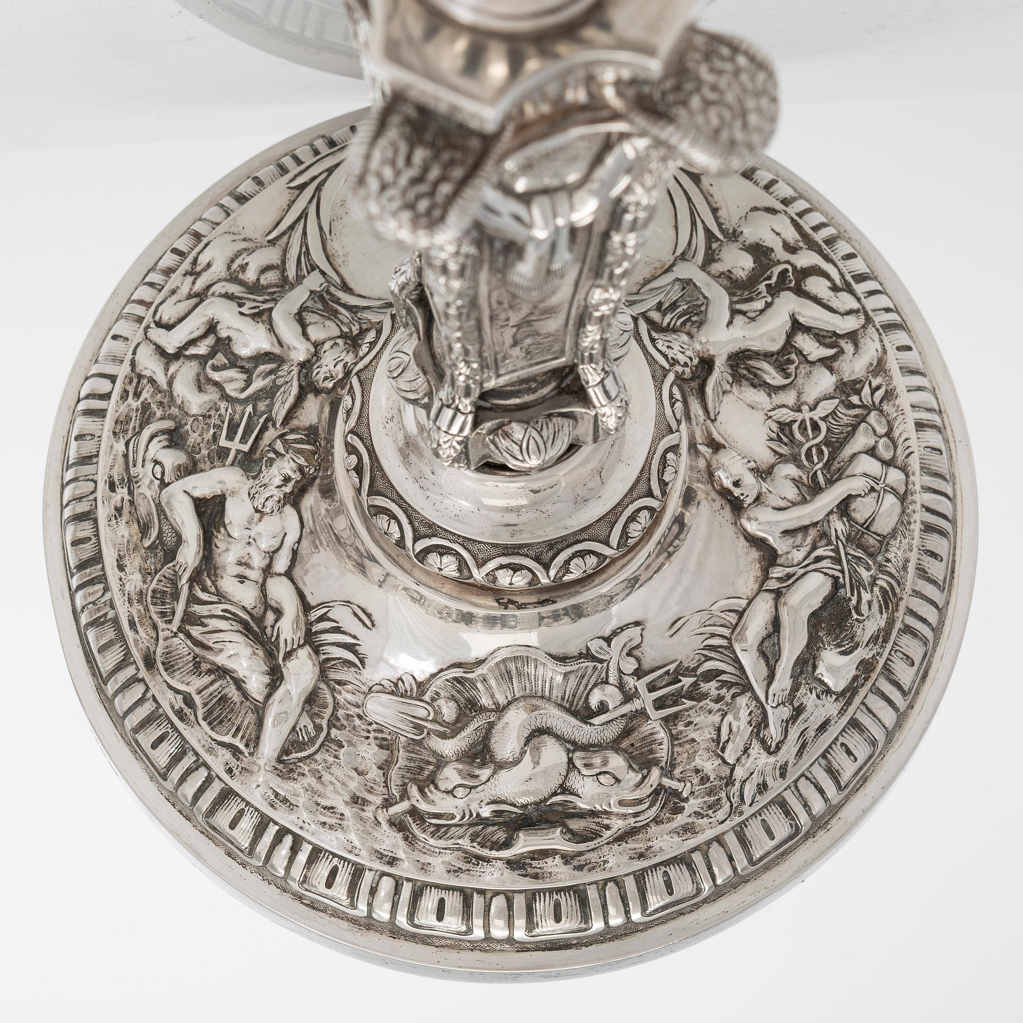 Christian Hammer, kandelabrar, ett par, silver, Stockholm 1854-1863.