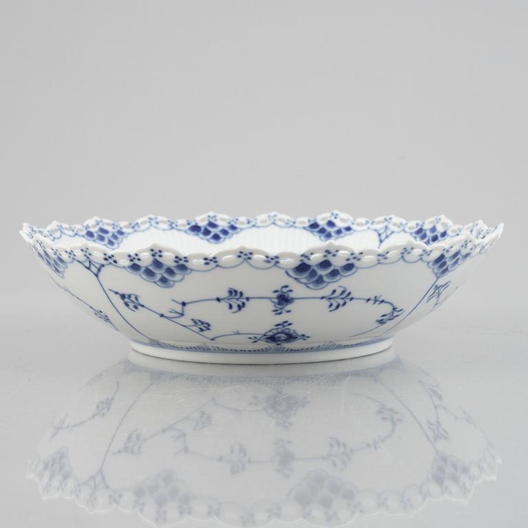 A 'Blue Fluted Full Lace' porcelain serving dish, Royal Copenhagen, model 1019, 1959.