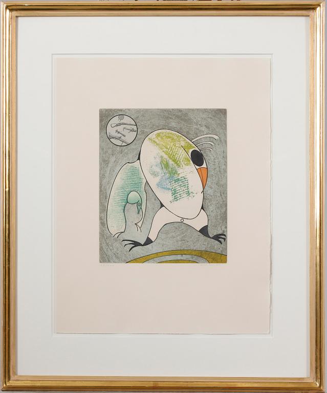 MAX ERNST, etching in colours, signed and numbered 89/100.