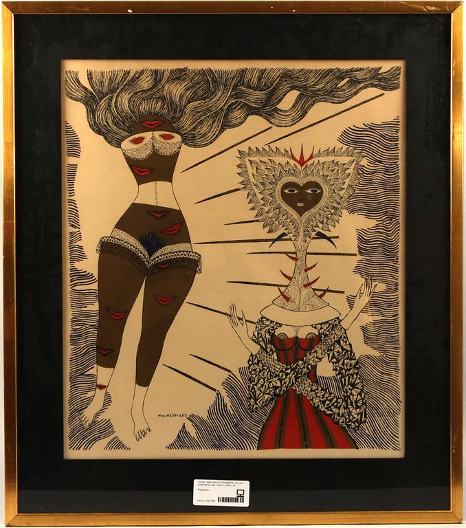 MAX WALTER SVANBERG, lito med guldprägling, sign 0 dat 57 i plåten.