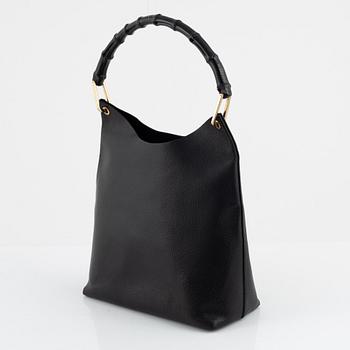 Gucci, a black leather 'Bamboo' bag.