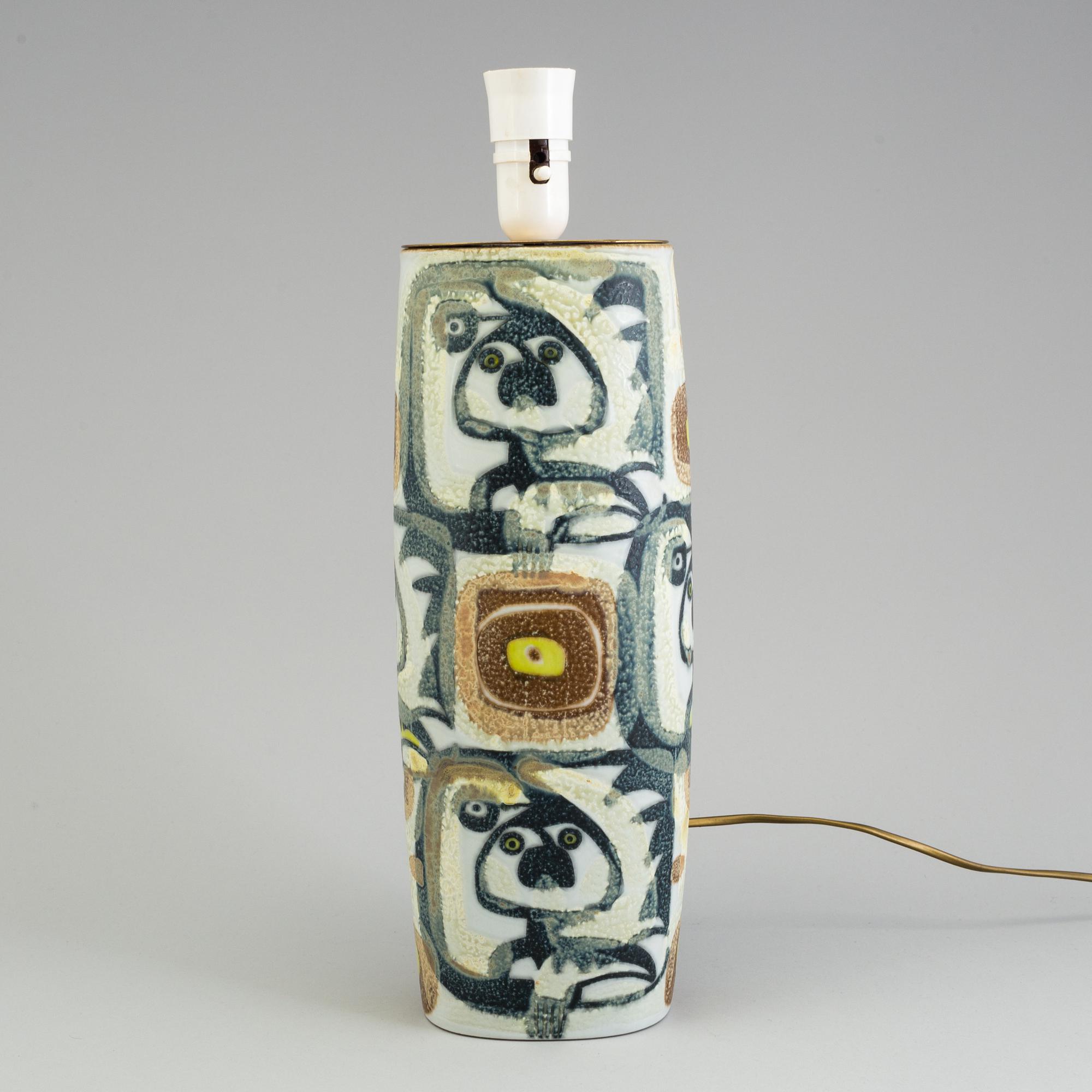 A ceramic table lamp by Johanne Gerber, Royal Copenhagen, 20th century.