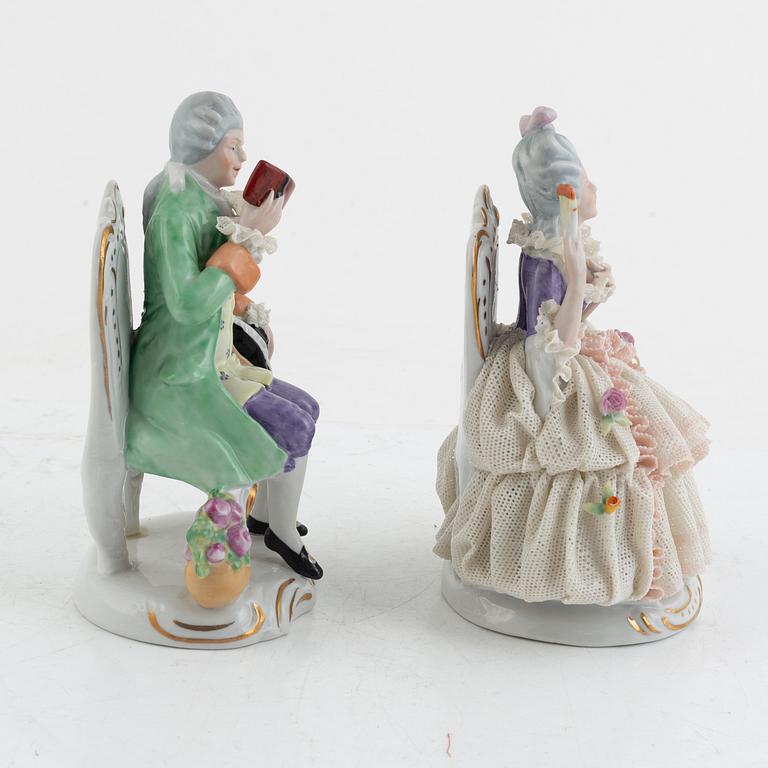 A pair of porcelain figurines, Rudolf Volkstädter, Germany, 20th century.