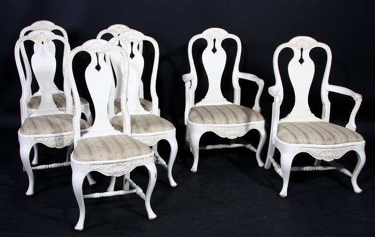 MATSALSGRUPP, 10 delar, rokokostil, tidigt 1900-tal.