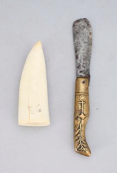 GÄSTABUDSKNIV SAMT  VALTAND, 1800-tal.
