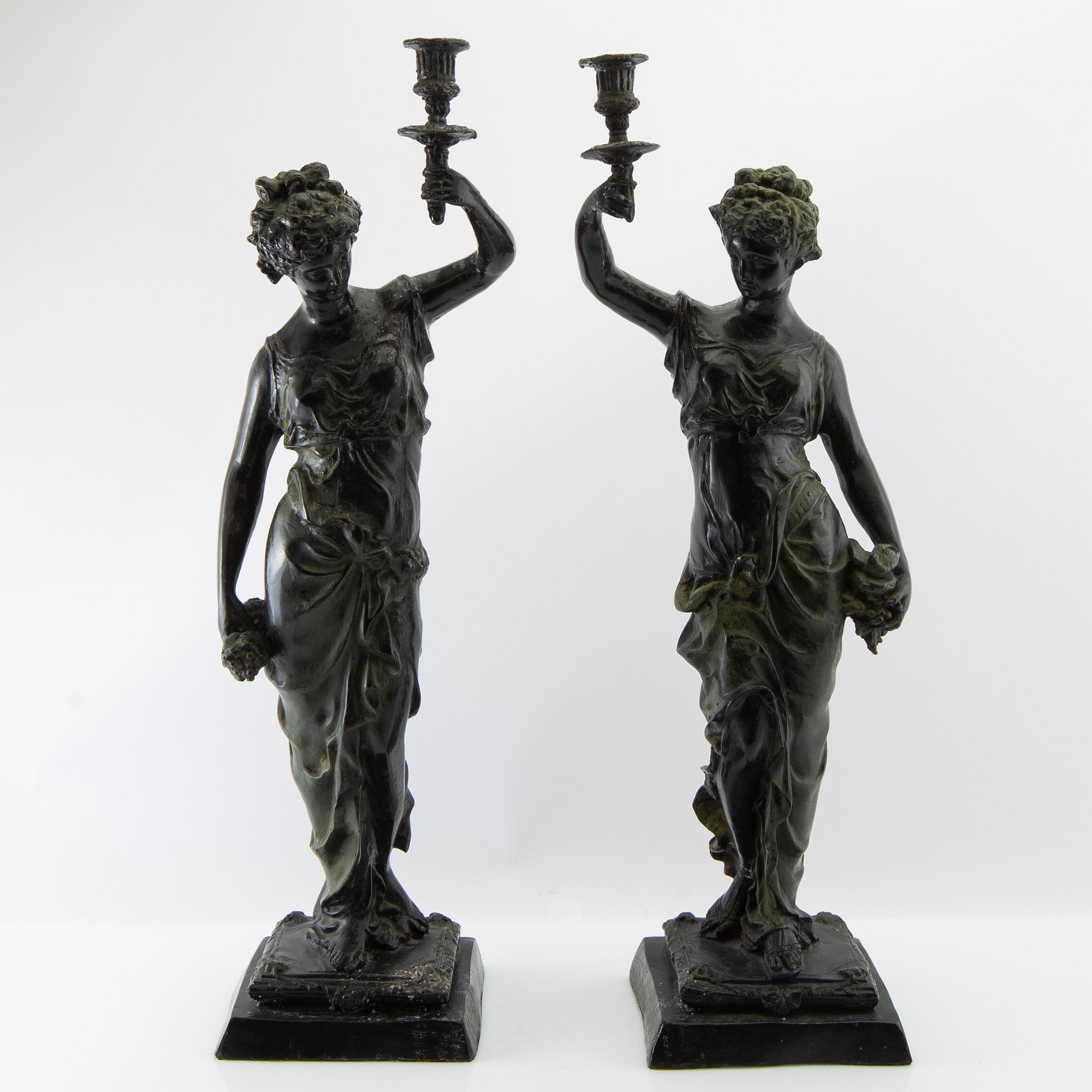 Candelabras/sculptures a pair 20th century.