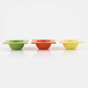 Ettore Sottsass, Squared Circle Bowls, 3 pcs., Bitossi, Italy, 2015.