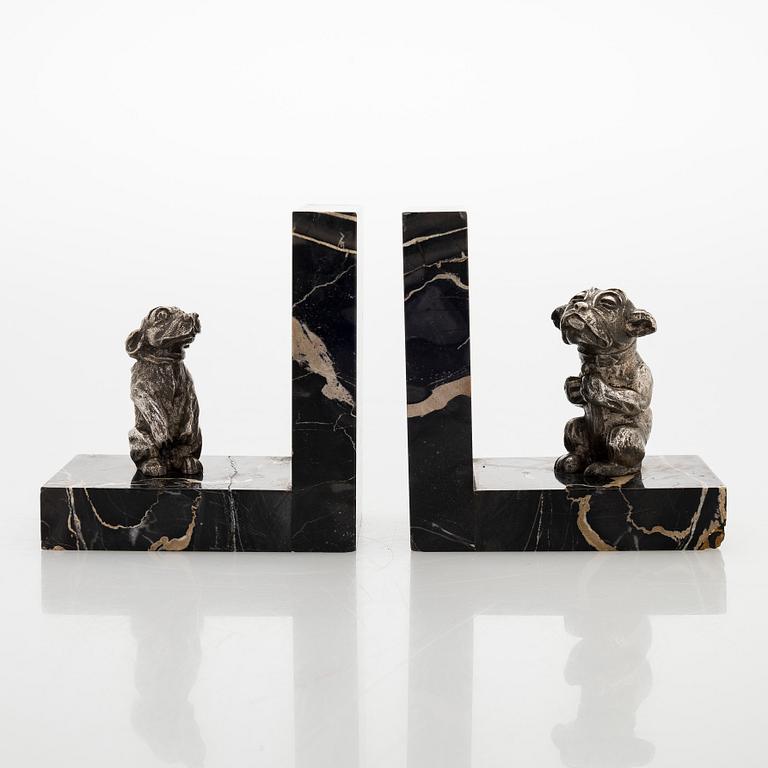 Bokstöd, ett par, stämplade i godset Bertin, Frankrike sannolikt 1925-30-tal.