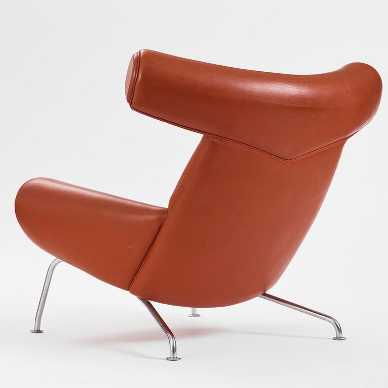 Hans J. Wegner, a brown leather  'Ox Chair', probably executed by AP-stolen, Denmark, 1960's-70's Provenance Sven Lundh.